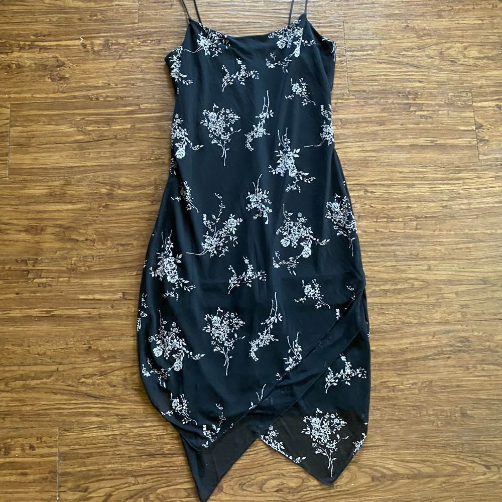 Asymmetrical floral dress